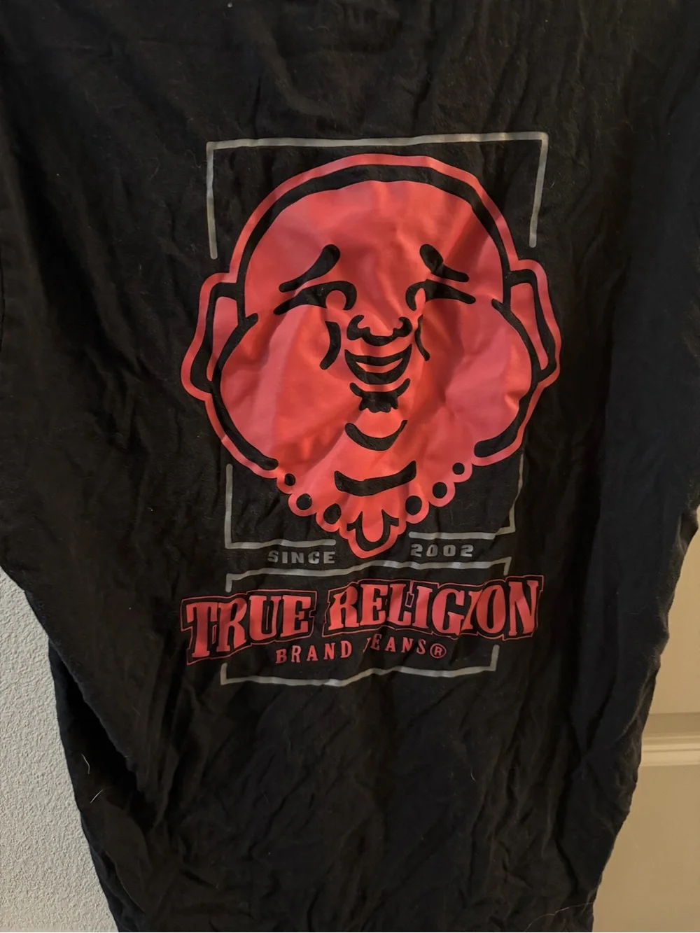 True Religion Men’s Black Tee with Red Logo